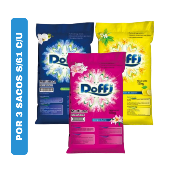 Detergente Doffi x 15Kg - 3 Sacos - S/61 c/u
