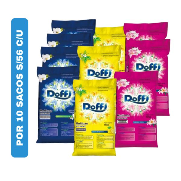 Detergente Doffi x 15Kg - 10 Sacos - S/56 c/u